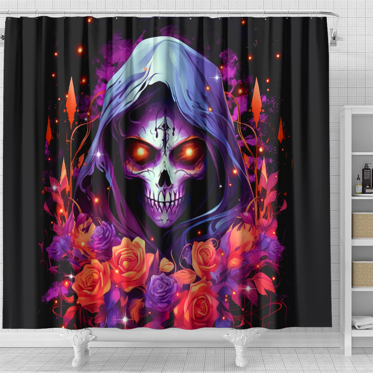 Rose Skull Shower Curtain F Bomb Mom I Sprinkle That Shit Like Confetti