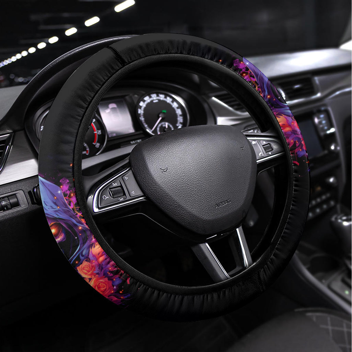 Rose Skull Steering Wheel Cover F Bomb Mom I Sprinkle That Shit Like Confetti - Wonder Print Shop