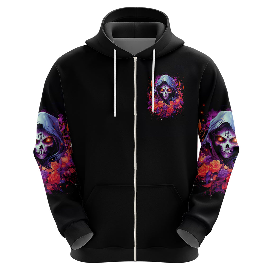 Rose Skull Zip Hoodie F Bomb Mom I Sprinkle That Shit Like Confetti - Wonder Print Shop