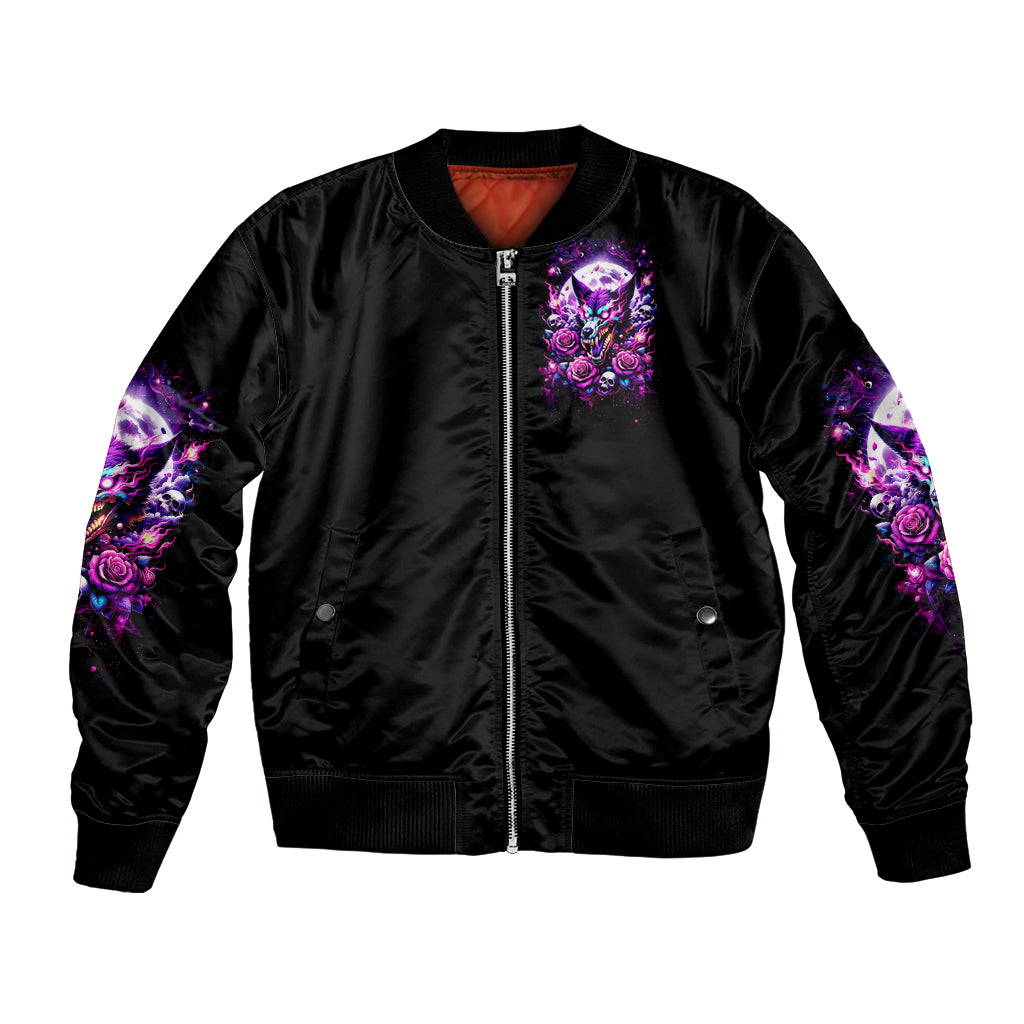 Rose Wolf Bomber Jacket I May Not Be Perfect But At Least I'm Not You - Wonder Print Shop
