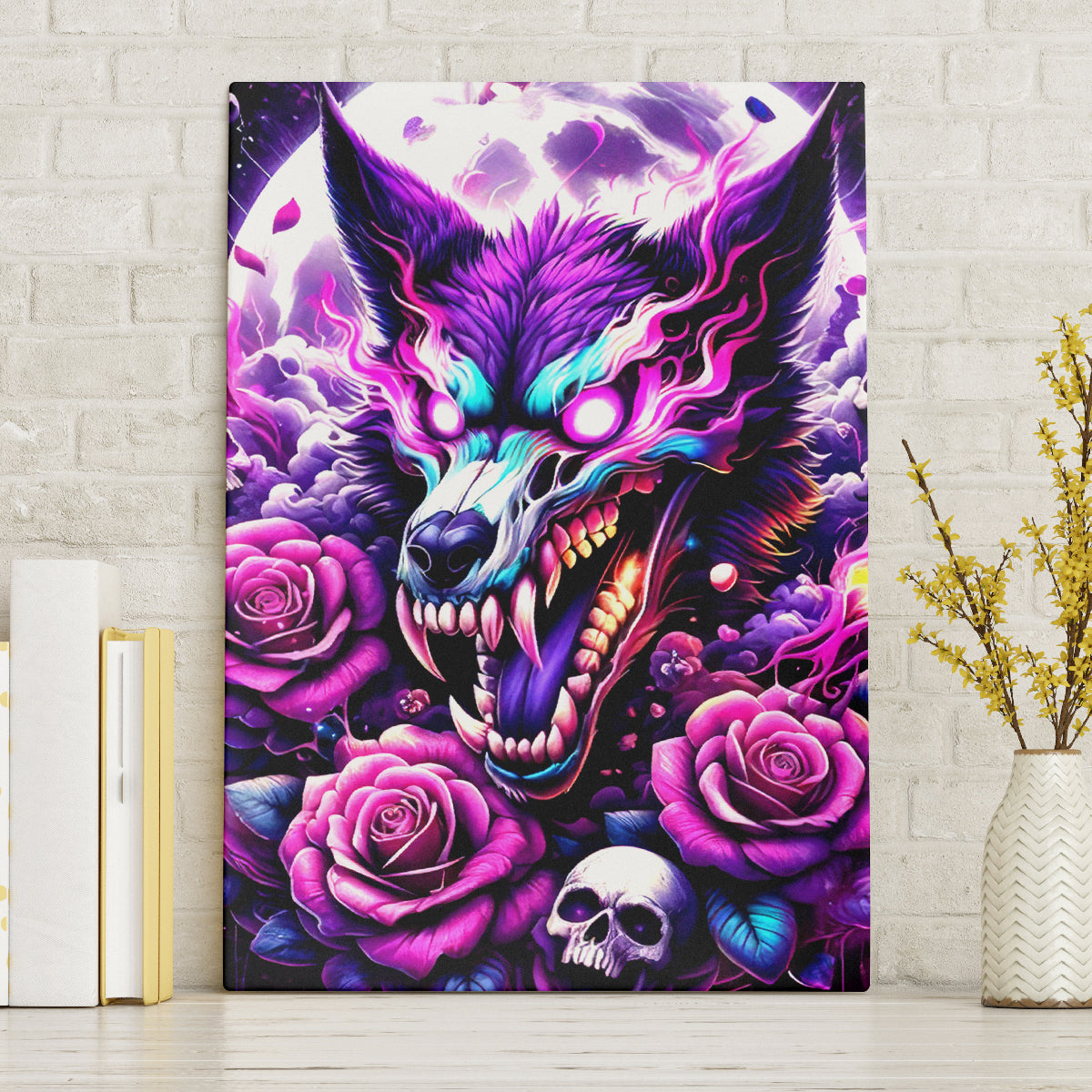 Rose Wolf Canvas Wall Art I May Not Be Perfect But At Least I'm Not You - Wonder Print Shop
