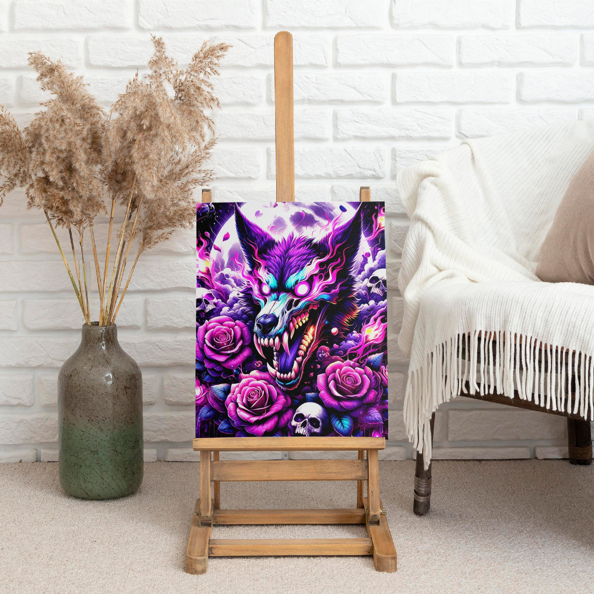 Rose Wolf Canvas Wall Art I May Not Be Perfect But At Least I'm Not You - Wonder Print Shop