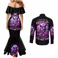 Rose Wolf Couples Matching Mermaid Dress and Long Sleeve Button Shirt I May Not Be Perfect But At Least I'm Not You