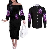 Rose Wolf Couples Matching Off The Shoulder Long Sleeve Dress and Long Sleeve Button Shirt I May Not Be Perfect But At Least I'm Not You