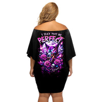 Rose Wolf Family Matching Off Shoulder Short Dress and Hawaiian Shirt I May Not Be Perfect But At Least I'm Not You - Wonder Print Shop