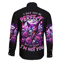 Rose Wolf Family Matching Short Sleeve Bodycon Dress and Hawaiian Shirt I May Not Be Perfect But At Least I'm Not You - Wonder Print Shop