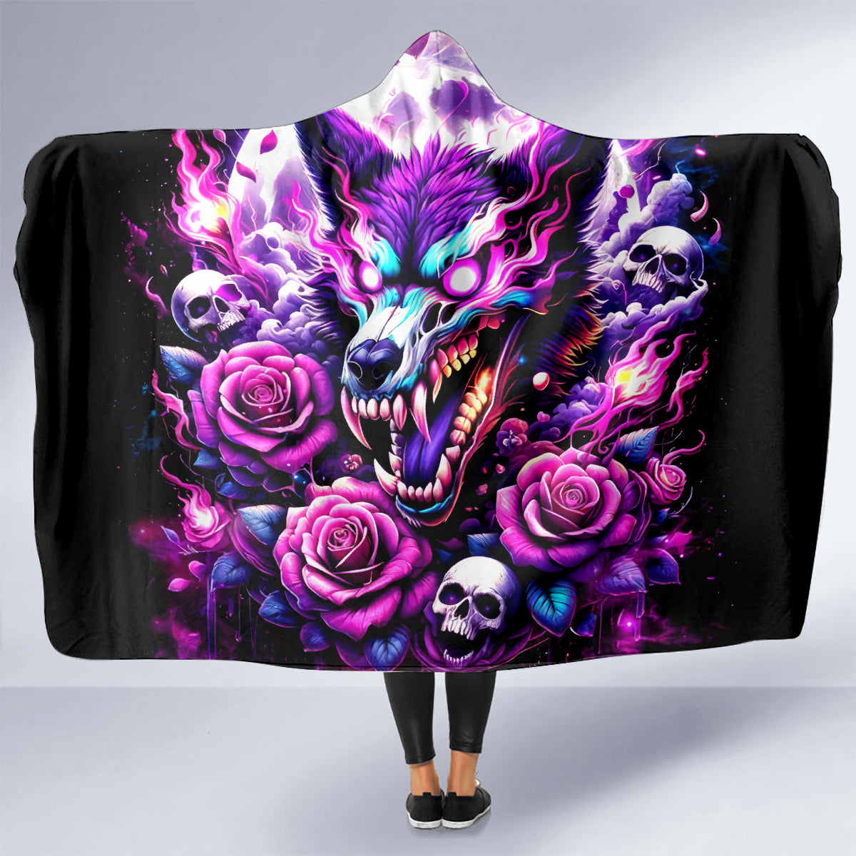 Rose Wolf Hooded Blanket I May Not Be Perfect But At Least I'm Not You
