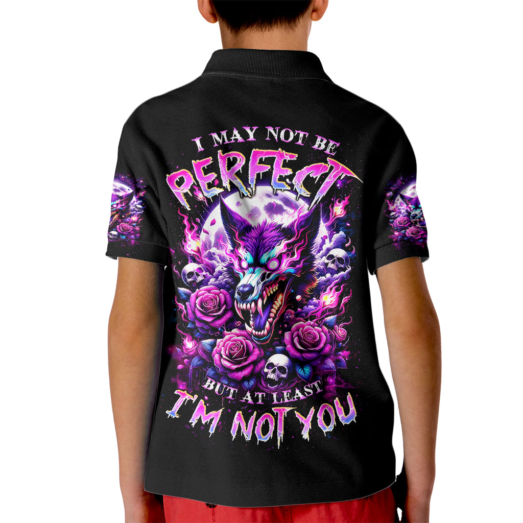 Rose Wolf Kid Polo Shirt I May Not Be Perfect But At Least I'm Not You - Wonder Print Shop
