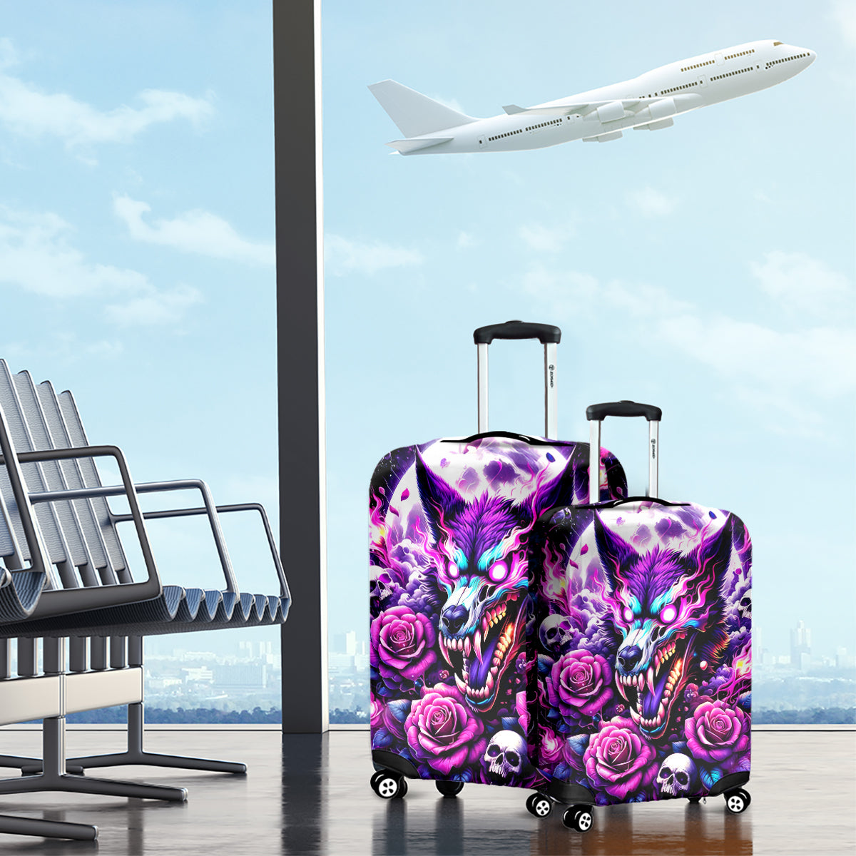 Rose Wolf Luggage Cover I May Not Be Perfect But At Least I'm Not You - Wonder Print Shop