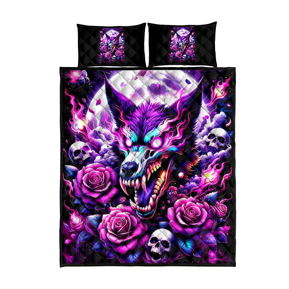 Rose Wolf Quilt Bed Set I May Not Be Perfect But At Least I'm Not You - Wonder Print Shop