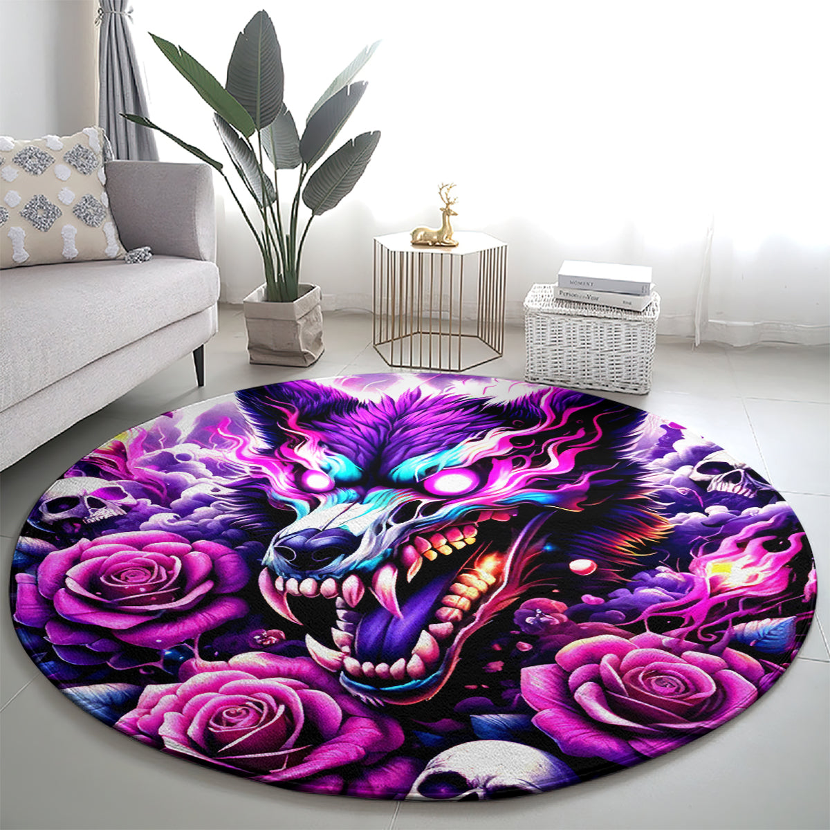 Rose Wolf Round Carpet I May Not Be Perfect But At Least I'm Not You