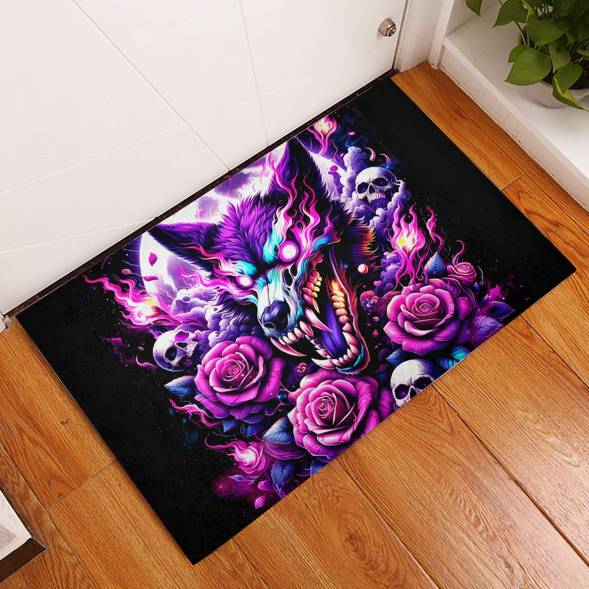 Rose Wolf Rubber Doormat I May Not Be Perfect But At Least I'm Not You - Wonder Print Shop