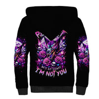 Rose Wolf Sherpa Hoodie I May Not Be Perfect But At Least I'm Not You - Wonder Print Shop