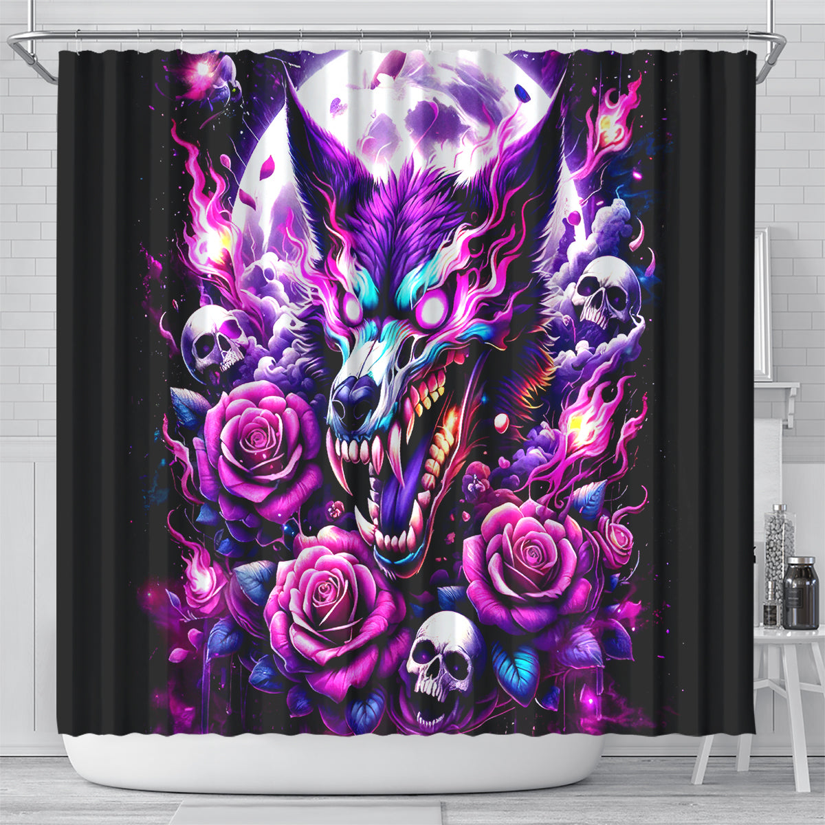 Rose Wolf Shower Curtain I May Not Be Perfect But At Least I'm Not You