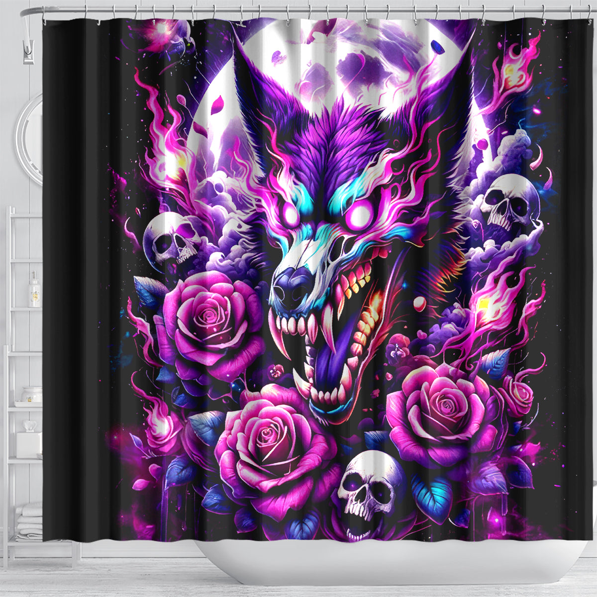 Rose Wolf Shower Curtain I May Not Be Perfect But At Least I'm Not You