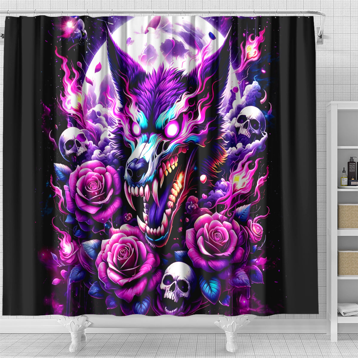 Rose Wolf Shower Curtain I May Not Be Perfect But At Least I'm Not You