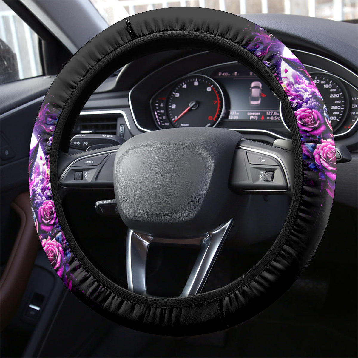 Rose Wolf Steering Wheel Cover I May Not Be Perfect But At Least I'm Not You - Wonder Print Shop
