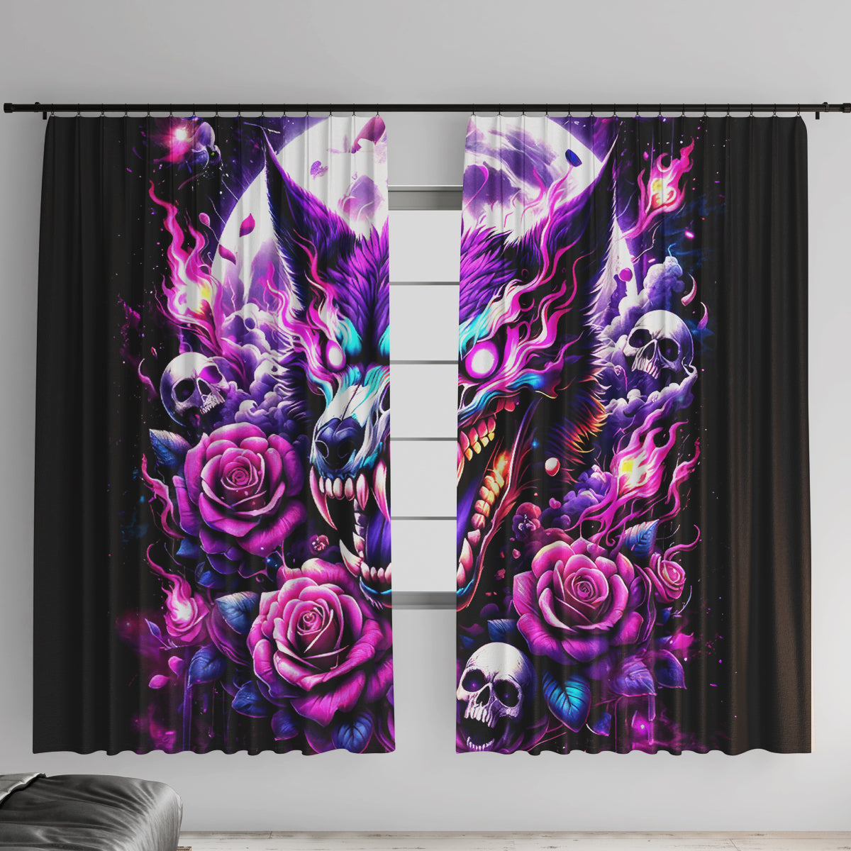 Rose Wolf Window Curtain I May Not Be Perfect But At Least I'm Not You - Wonder Print Shop