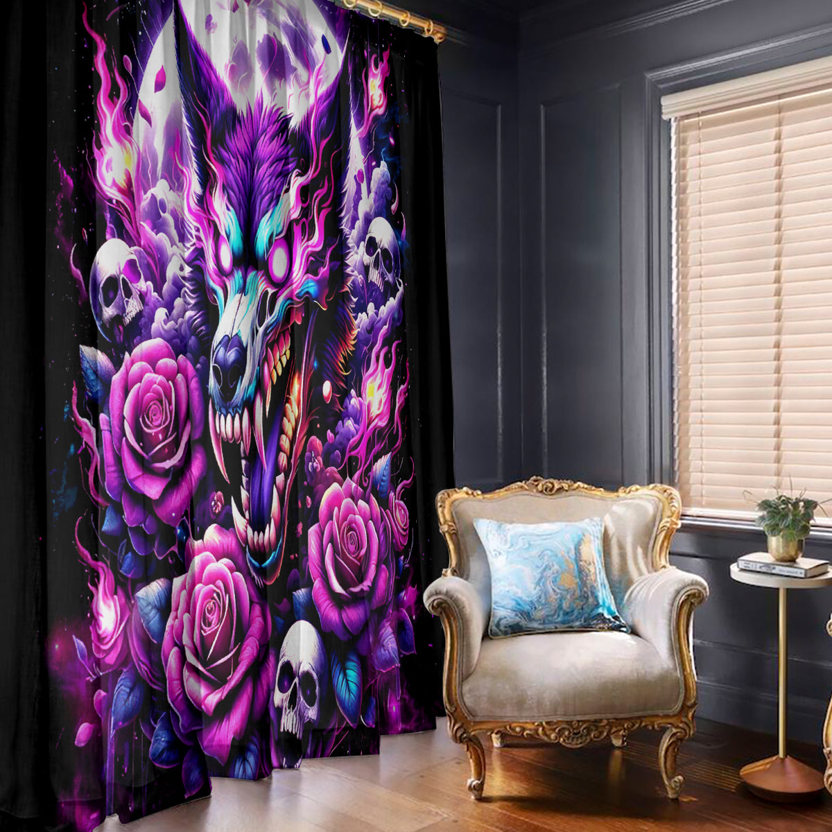 Rose Wolf Window Curtain I May Not Be Perfect But At Least I'm Not You - Wonder Print Shop