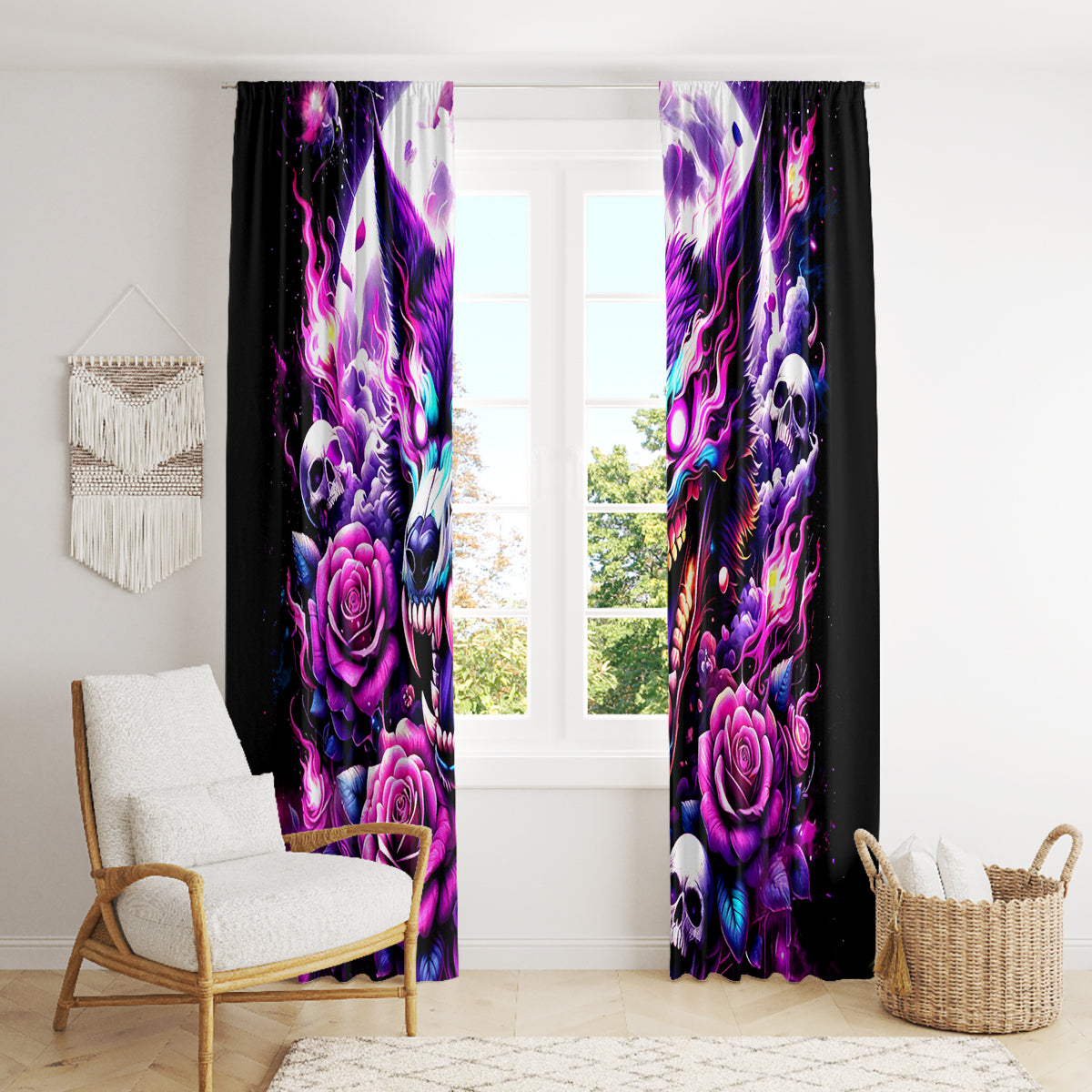 Rose Wolf Window Curtain I May Not Be Perfect But At Least I'm Not You - Wonder Print Shop