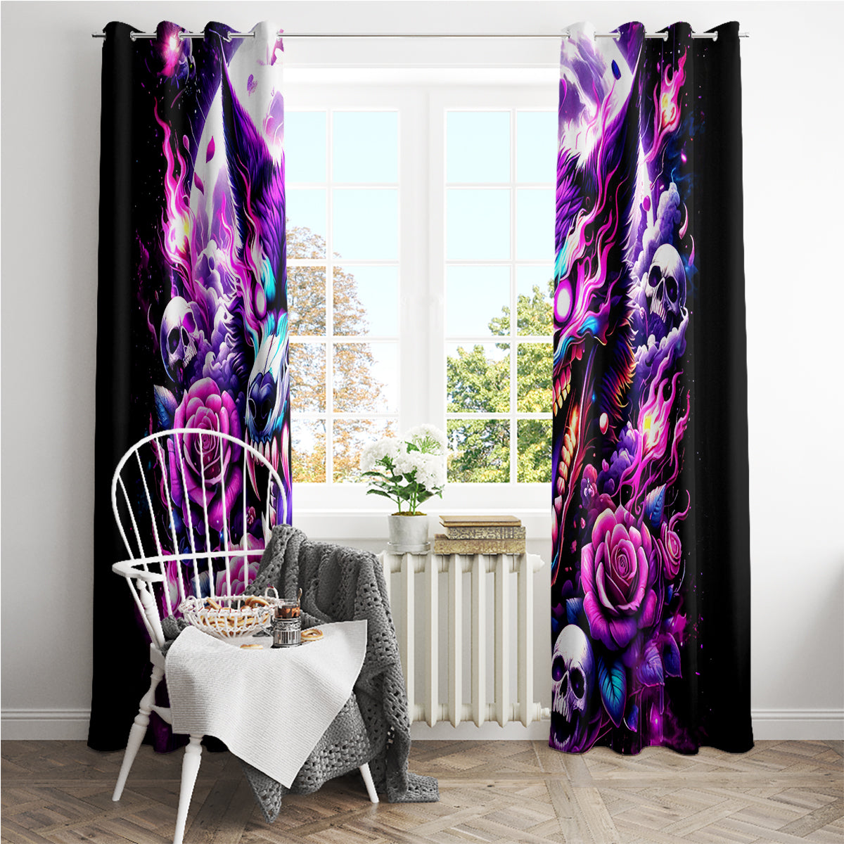 Rose Wolf Window Curtain I May Not Be Perfect But At Least I'm Not You - Wonder Print Shop