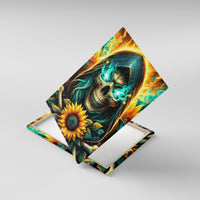 Sunflower Skull Canvas Wall Art I'm Blunt Because God Rolled Me That Way - Wonder Print Shop