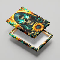 Sunflower Skull Canvas Wall Art I'm Blunt Because God Rolled Me That Way - Wonder Print Shop