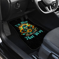 Sunflower Skull Car Mats I'm Blunt Because God Rolled Me That Way - Wonder Print Shop