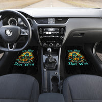 Sunflower Skull Car Mats I'm Blunt Because God Rolled Me That Way - Wonder Print Shop