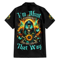 Sunflower Skull Hawaiian Shirt I'm Blunt Because God Rolled Me That Way - Wonder Print Shop