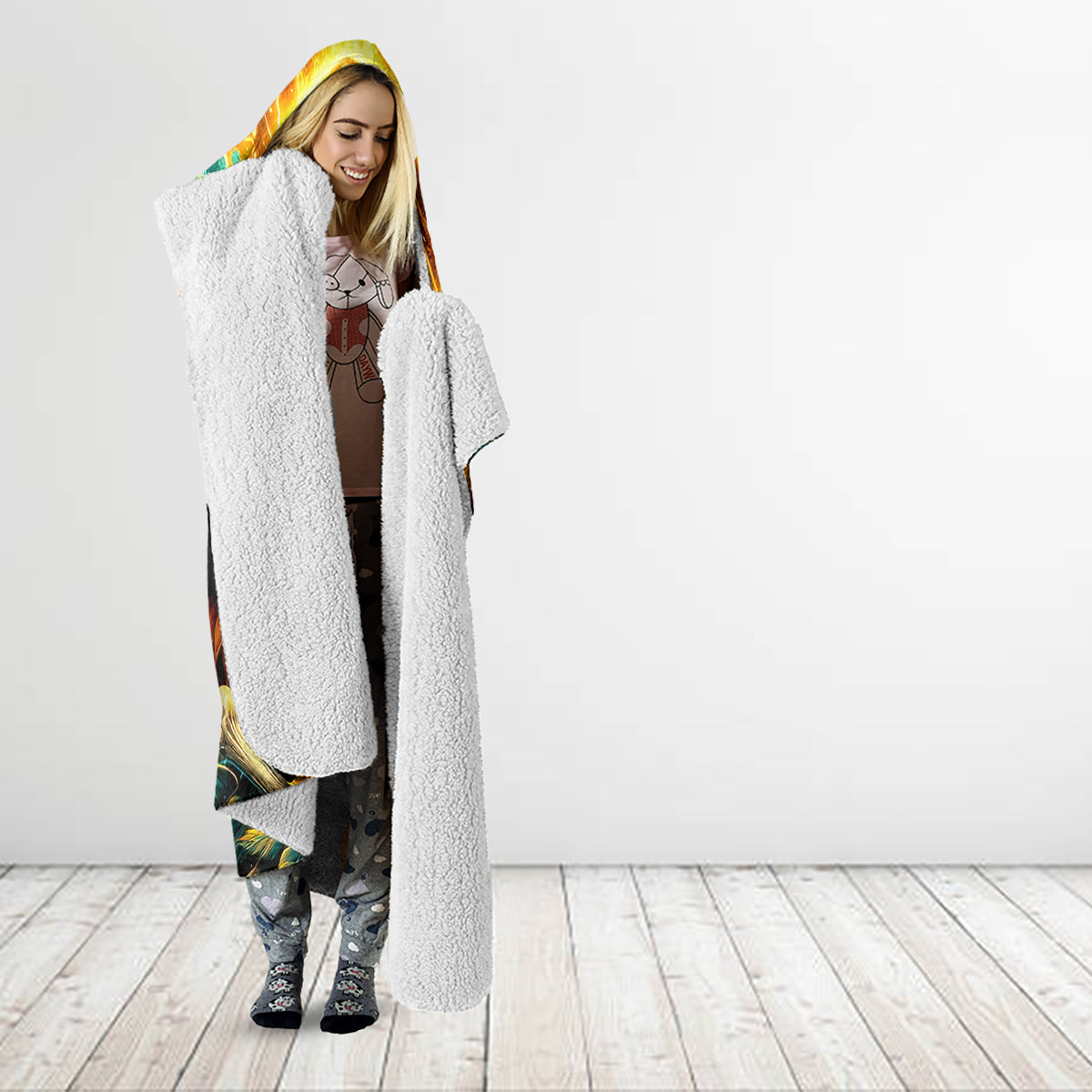 Sunflower Skull Hooded Blanket I'm Blunt Because God Rolled Me That Way