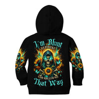 Sunflower Skull Kid Hoodie I'm Blunt Because God Rolled Me That Way - Wonder Print Shop