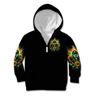 Sunflower Skull Kid Hoodie I'm Blunt Because God Rolled Me That Way - Wonder Print Shop