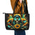 Sunflower Skull Leather Tote Bag I'm Blunt Because God Rolled Me That Way - Wonder Print Shop