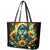Sunflower Skull Leather Tote Bag I'm Blunt Because God Rolled Me That Way - Wonder Print Shop