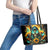Sunflower Skull Leather Tote Bag I'm Blunt Because God Rolled Me That Way - Wonder Print Shop