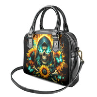 Sunflower Skull Shoulder Handbag I'm Blunt Because God Rolled Me That Way