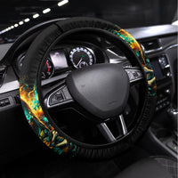 Sunflower Skull Steering Wheel Cover I'm Blunt Because God Rolled Me That Way - Wonder Print Shop