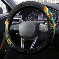 Sunflower Skull Steering Wheel Cover I'm Blunt Because God Rolled Me That Way - Wonder Print Shop