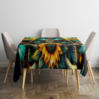 Sunflower Skull Tablecloth I'm Blunt Because God Rolled Me That Way - Wonder Print Shop