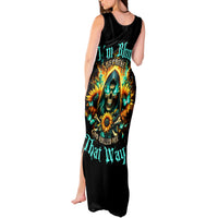 Sunflower Skull Tank Maxi Dress I'm Blunt Because God Rolled Me That Way - Wonder Print Shop