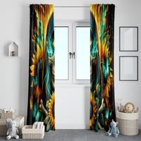 Sunflower Skull Window Curtain I'm Blunt Because God Rolled Me That Way - Wonder Print Shop