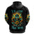 Sunflower Skull Zip Hoodie I'm Blunt Because God Rolled Me That Way - Wonder Print Shop