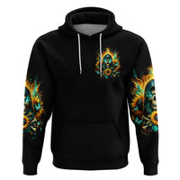 Sunflower Skull Zip Hoodie I'm Blunt Because God Rolled Me That Way - Wonder Print Shop