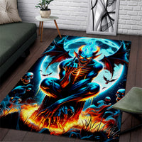 Devil Skull Area Rug One Day I'm Gonna Just Say And Let My Demons Out Play - Wonder Print Shop