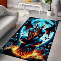 Devil Skull Area Rug One Day I'm Gonna Just Say And Let My Demons Out Play - Wonder Print Shop