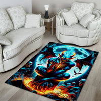 Devil Skull Area Rug One Day I'm Gonna Just Say And Let My Demons Out Play - Wonder Print Shop