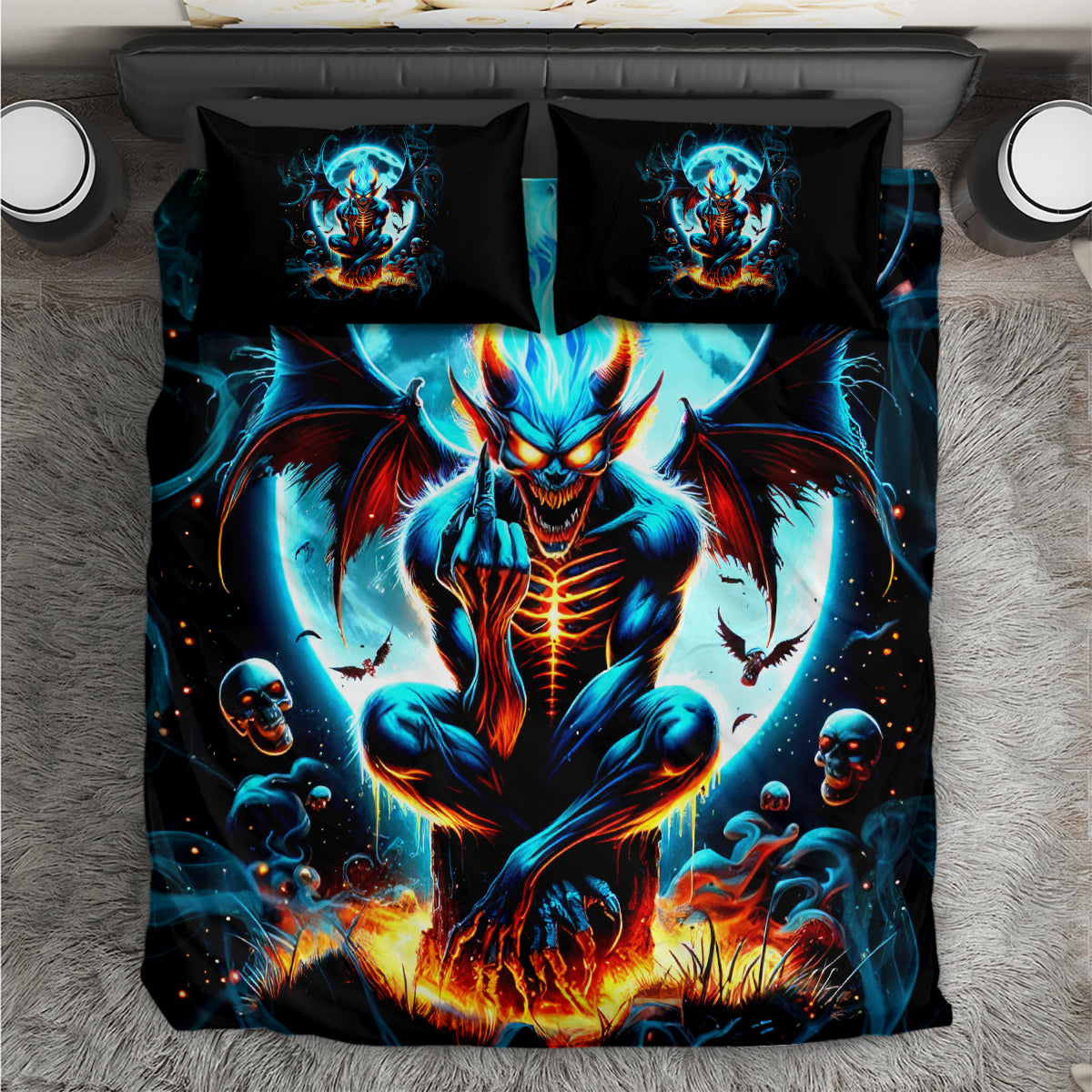Devil Skull Bedding Set One Day I'm Gonna Just Say And Let My Demons Out Play