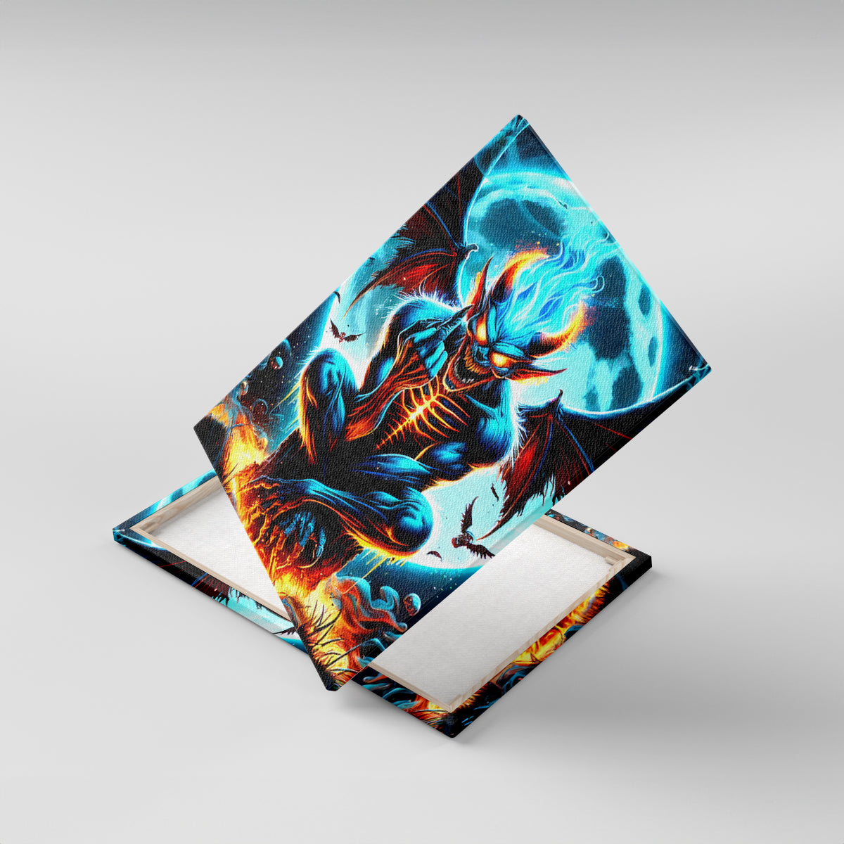 Devil Skull Canvas Wall Art One Day I'm Gonna Just Say And Let My Demons Out Play - Wonder Print Shop