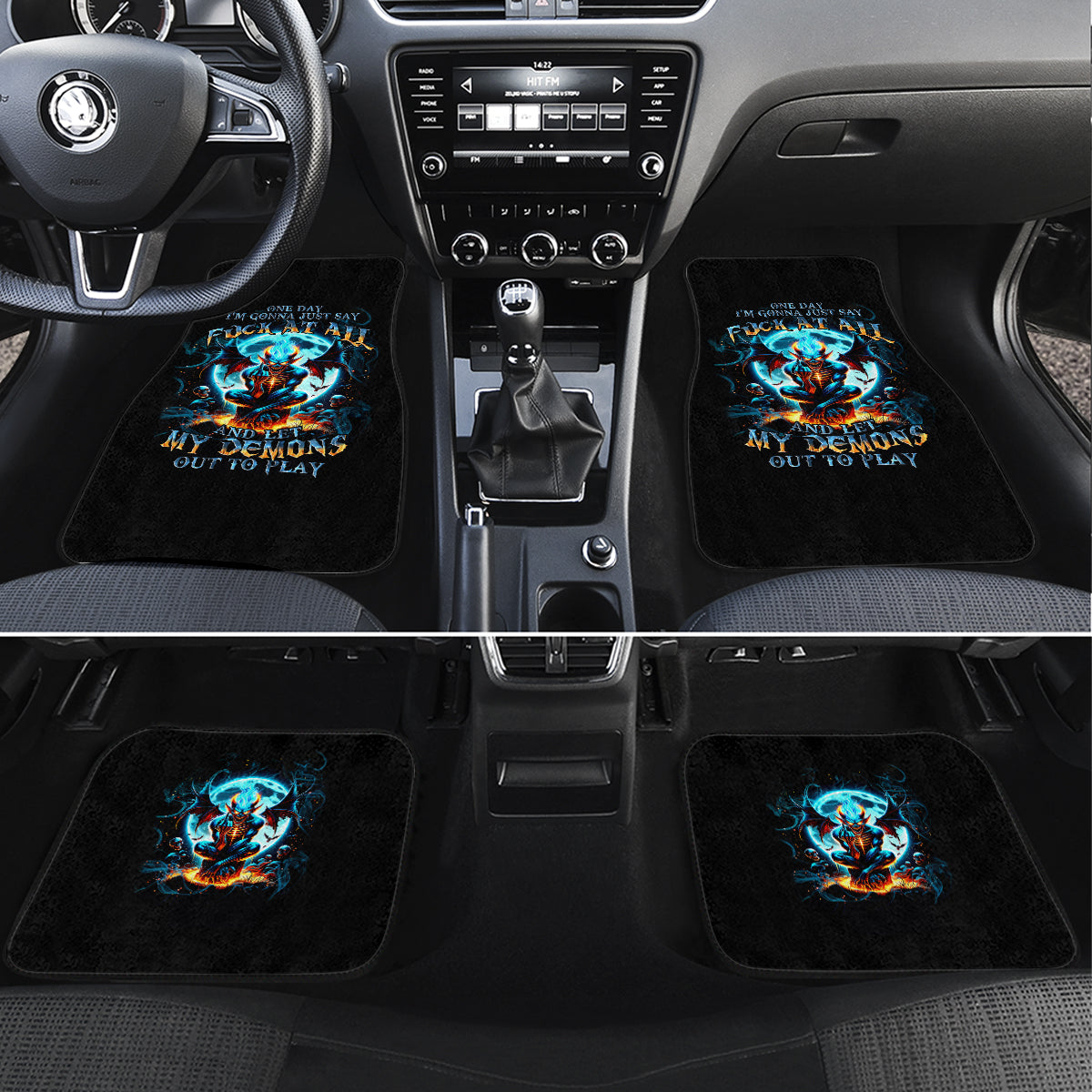 Devil Skull Car Mats One Day I'm Gonna Just Say And Let My Demons Out Play - Wonder Print Shop